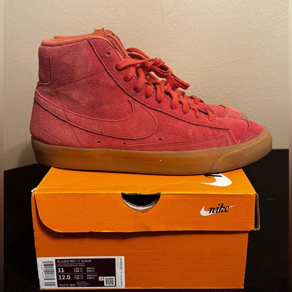 2019 Nike Blazer Mid 77 Suede ‘Light Redwood’ Size 11
